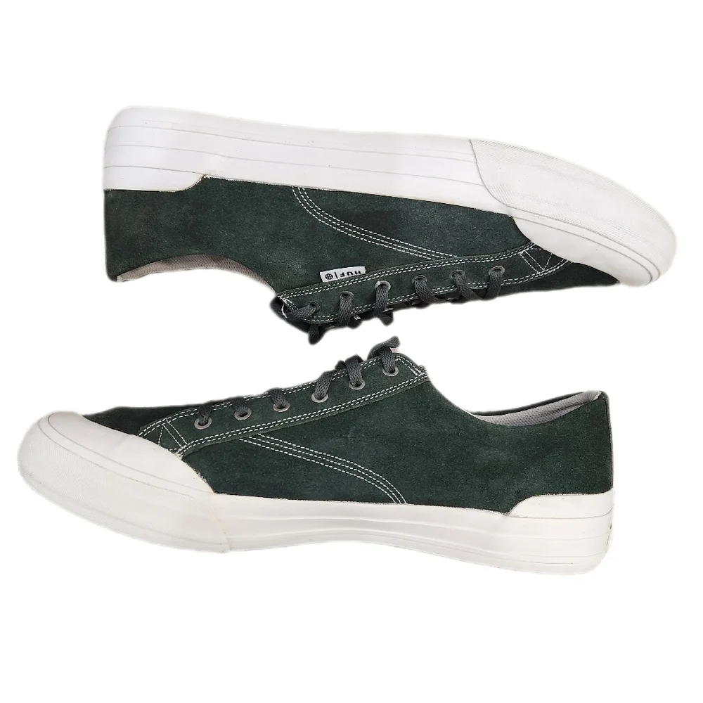 HUF Skateboard Green Suede Sneakers,Men's 13